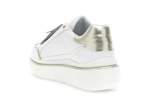 CafèNoir slip-on sneakers donna pelle bianco oro 35