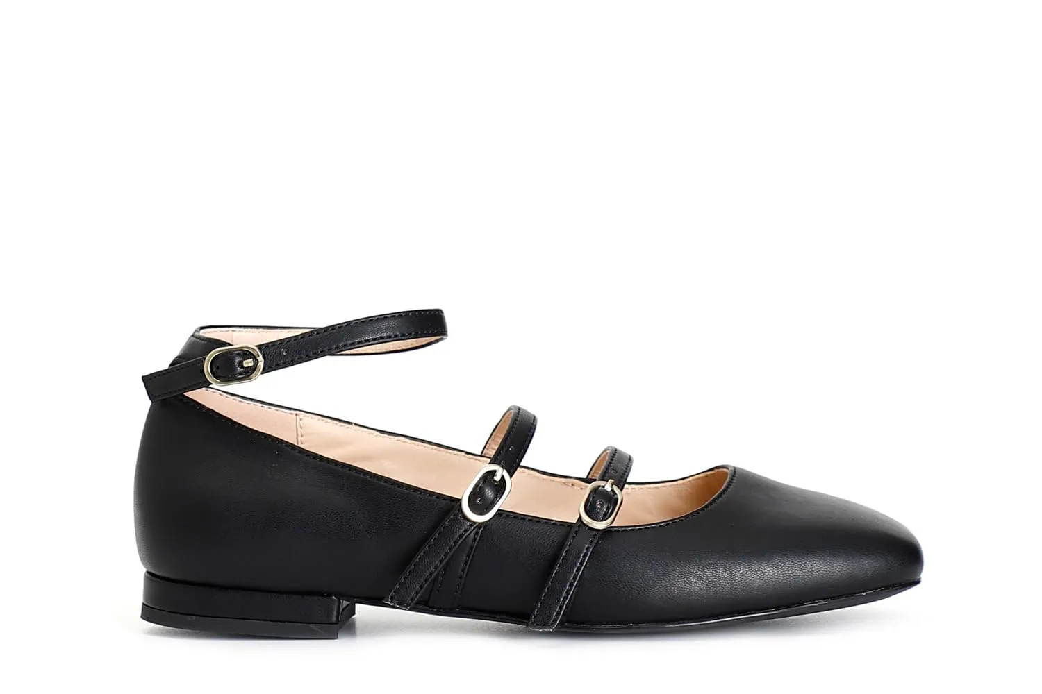 CafèNoir Ballerina Pelle 3 Fibbie cinturino caviglia