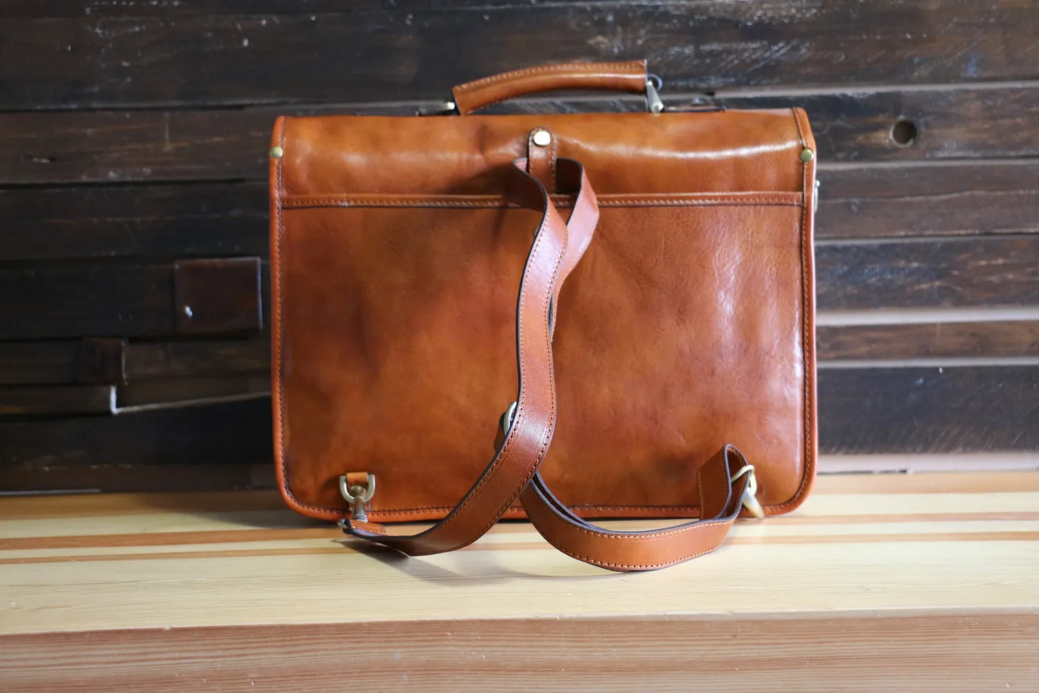 Aigin Milano Cartella Zaino Pelle Convertibile Porta Laptop