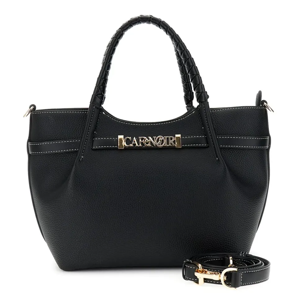 CafèNoir Shopping Bag Pieghe Donna Nera Effetto Pelle