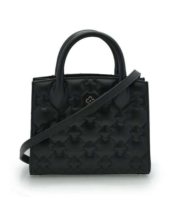 Cardinal Milano Tote Small borsa pelle nera trapuntata