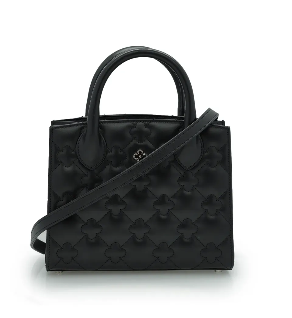 Cardinal Milano Tote Small borsa pelle nera trapuntata
