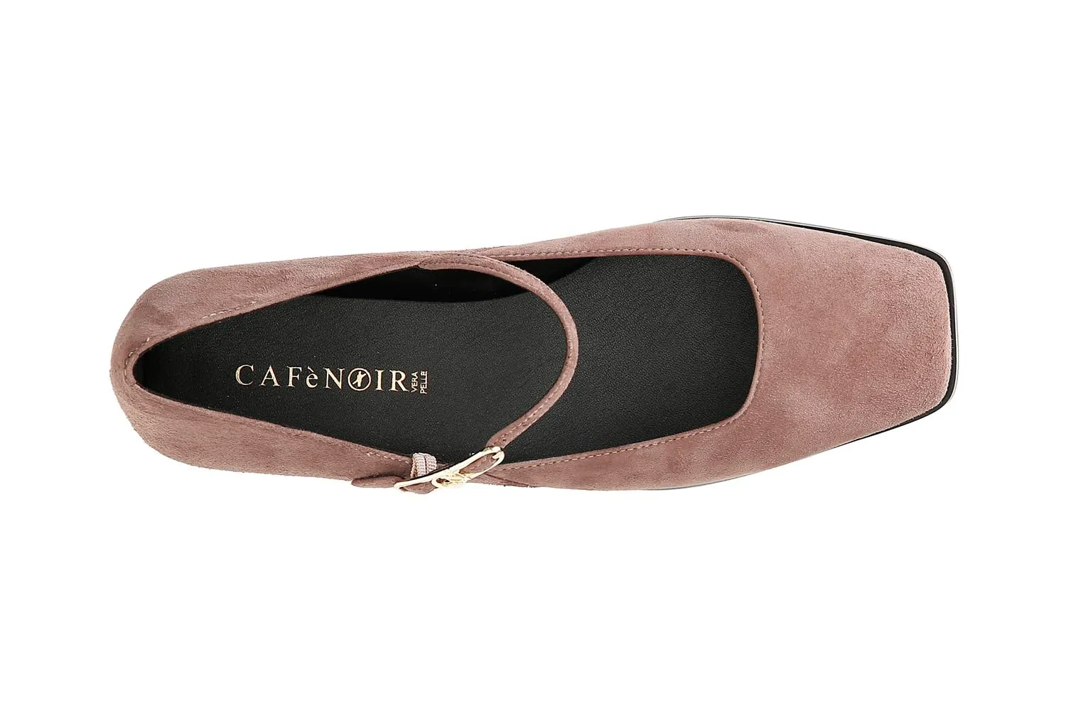 CafèNoir Ballerina Camoscio Rosa Antico tacco 15 mm