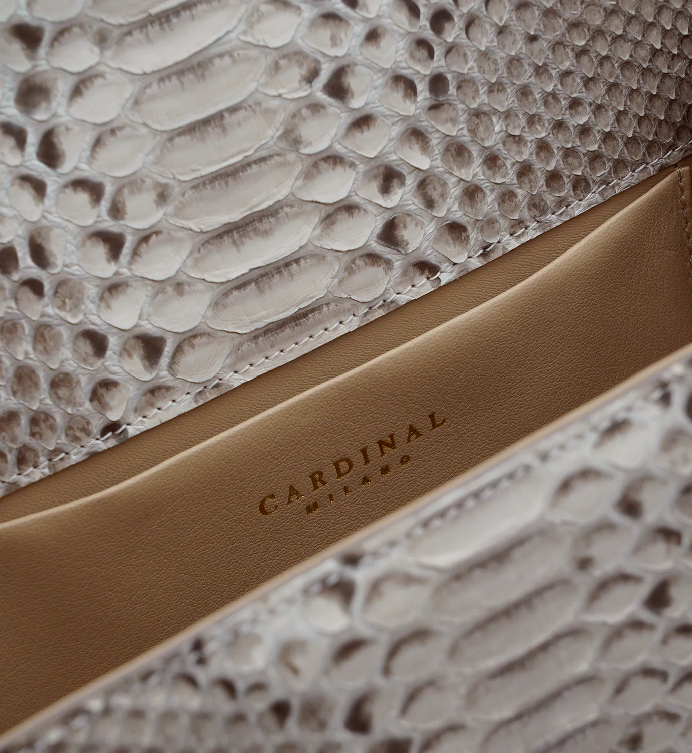 Cardinal Milano First Lady Grey Python borsa pitone grigia