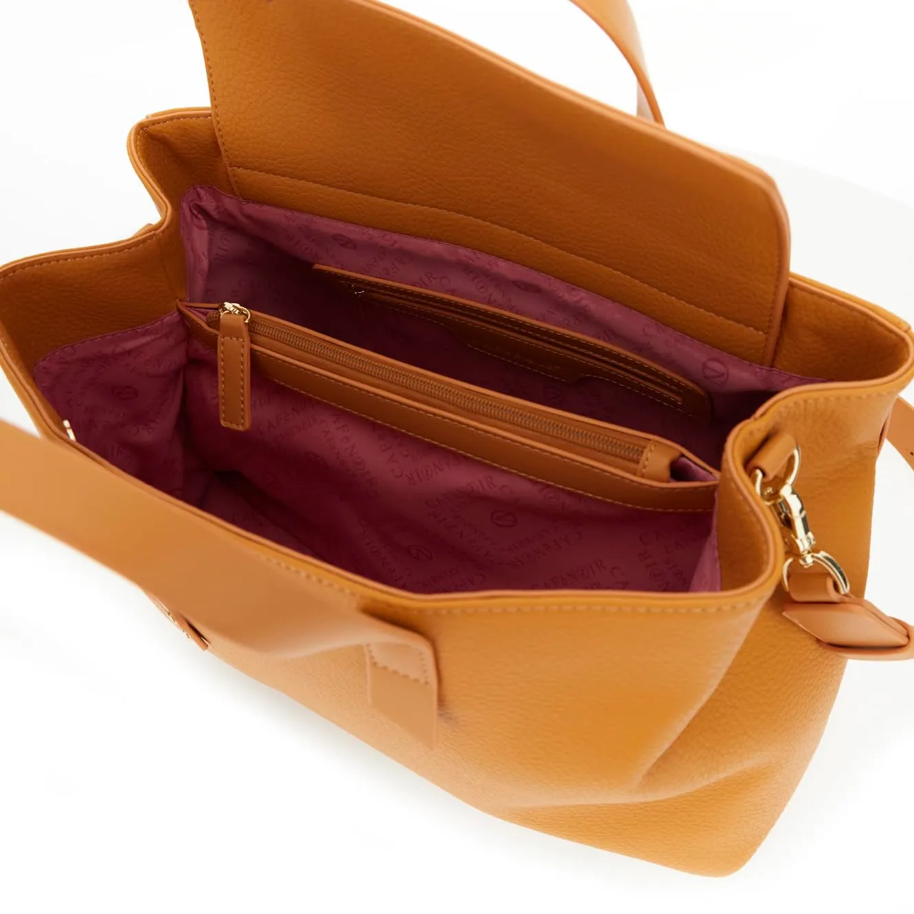CafèNoir Borsa Mano Effetto Pelle Arancio Grana