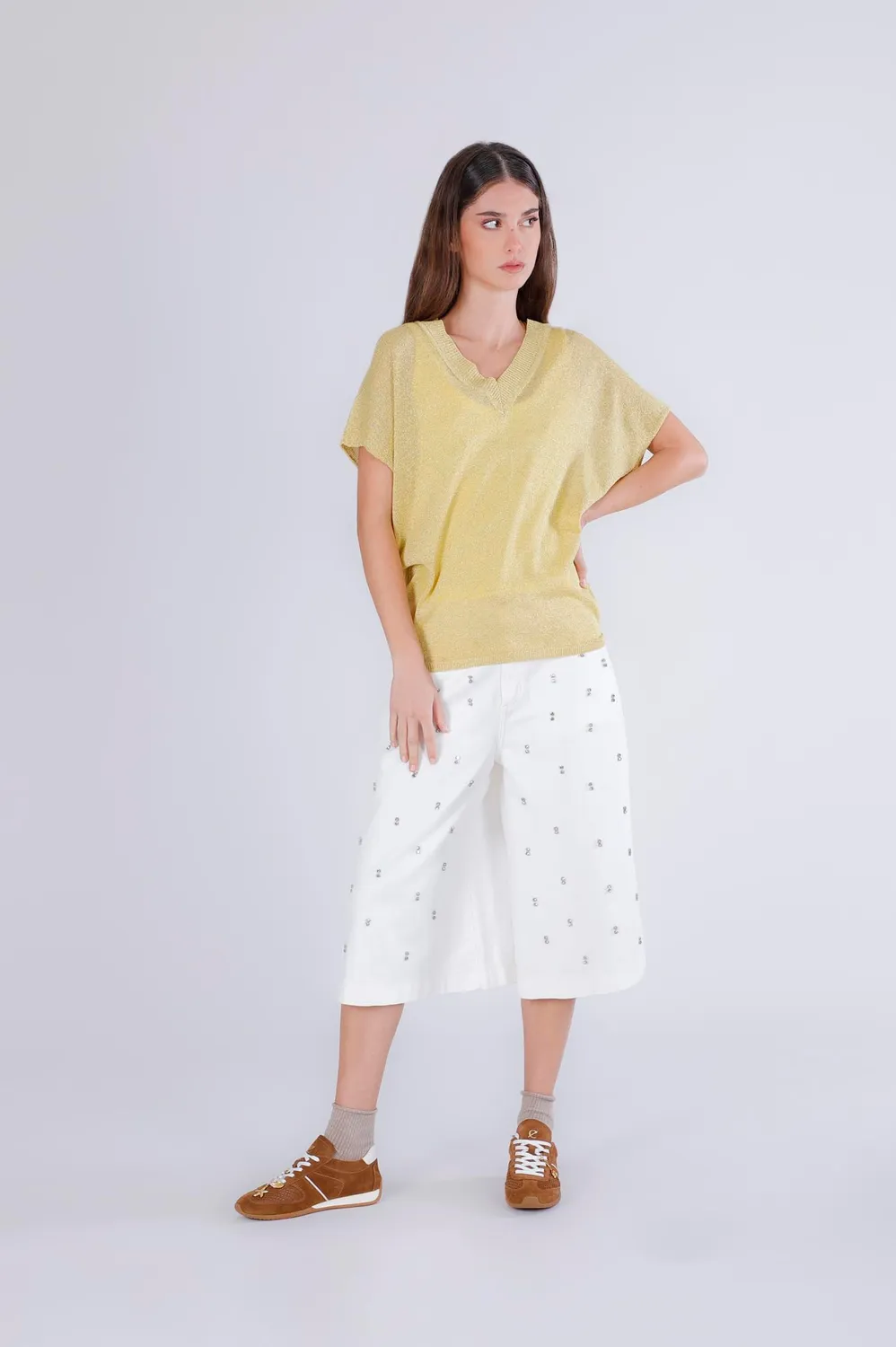CafèNoir Maglia Aletta Filato Lurex Giallo
