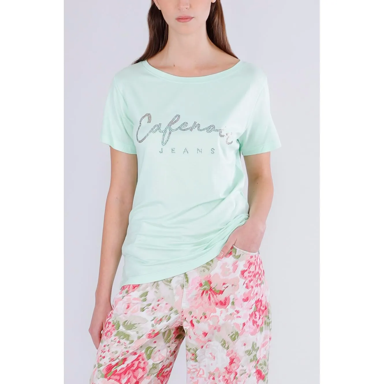 CafèNoir T-Shirt Girocollo Logo Maglia Menta S