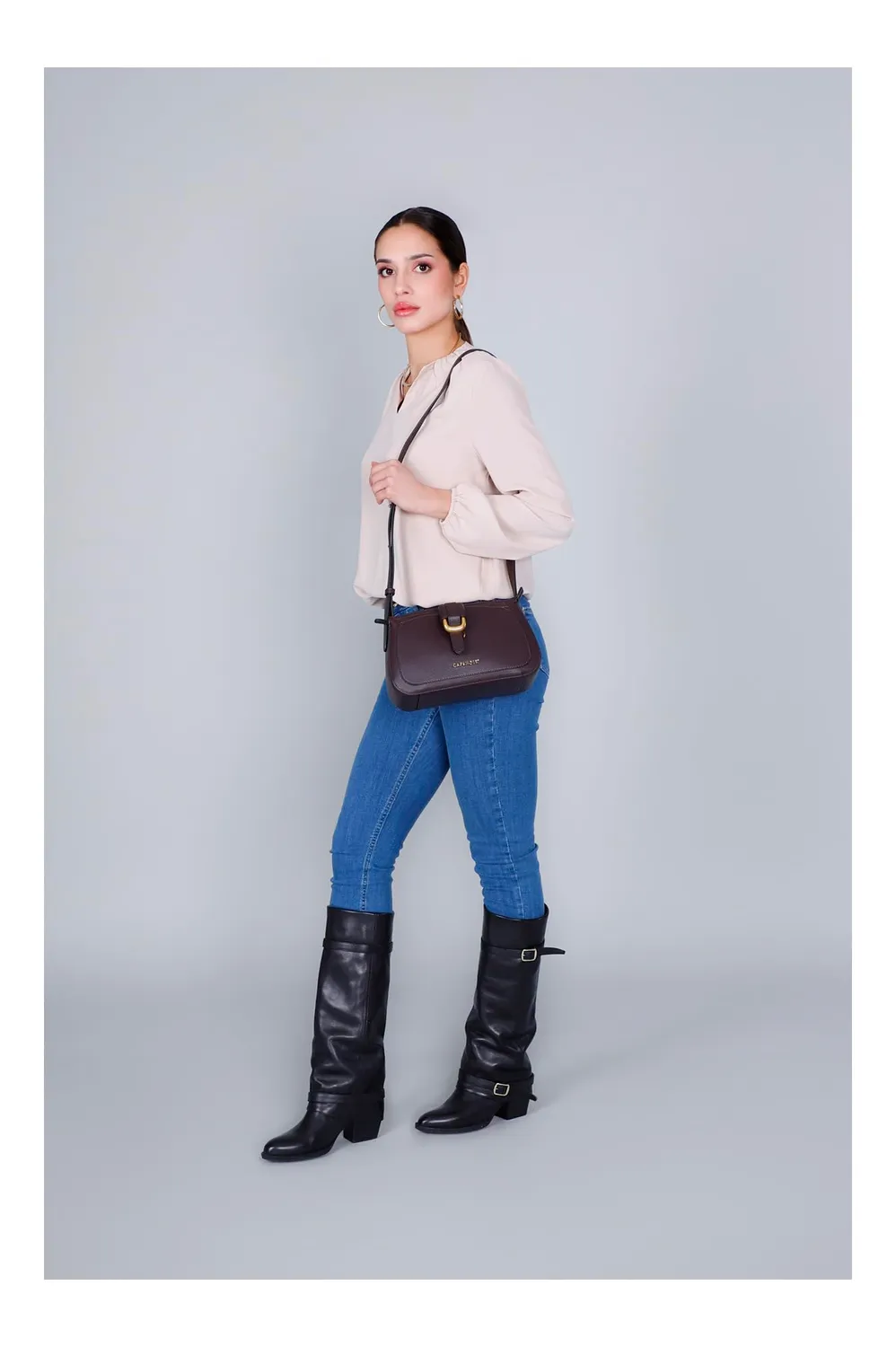CafèNoir Saffiano Borsa a Tracolla Testa Moro