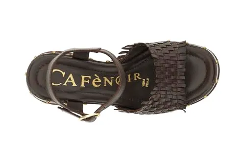CafèNoir Gilda Sandali con Zeppa in Pelle 38 EU Intreccio