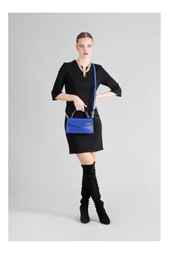 CafèNoir B012 Borsa a Spalla Vernice Blu