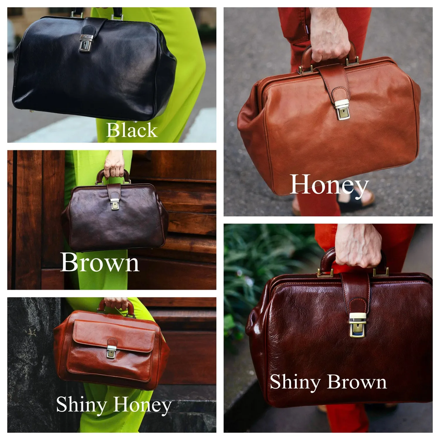 Aigin Milano doctor bag pelle miele full grain 37 cm