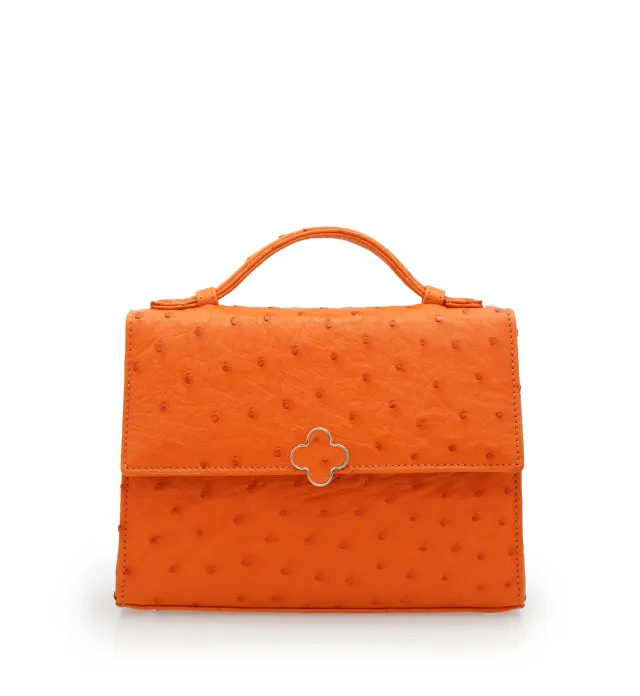 Cardinal Milano Miss Cardinal borsa spalla struzzo arancio