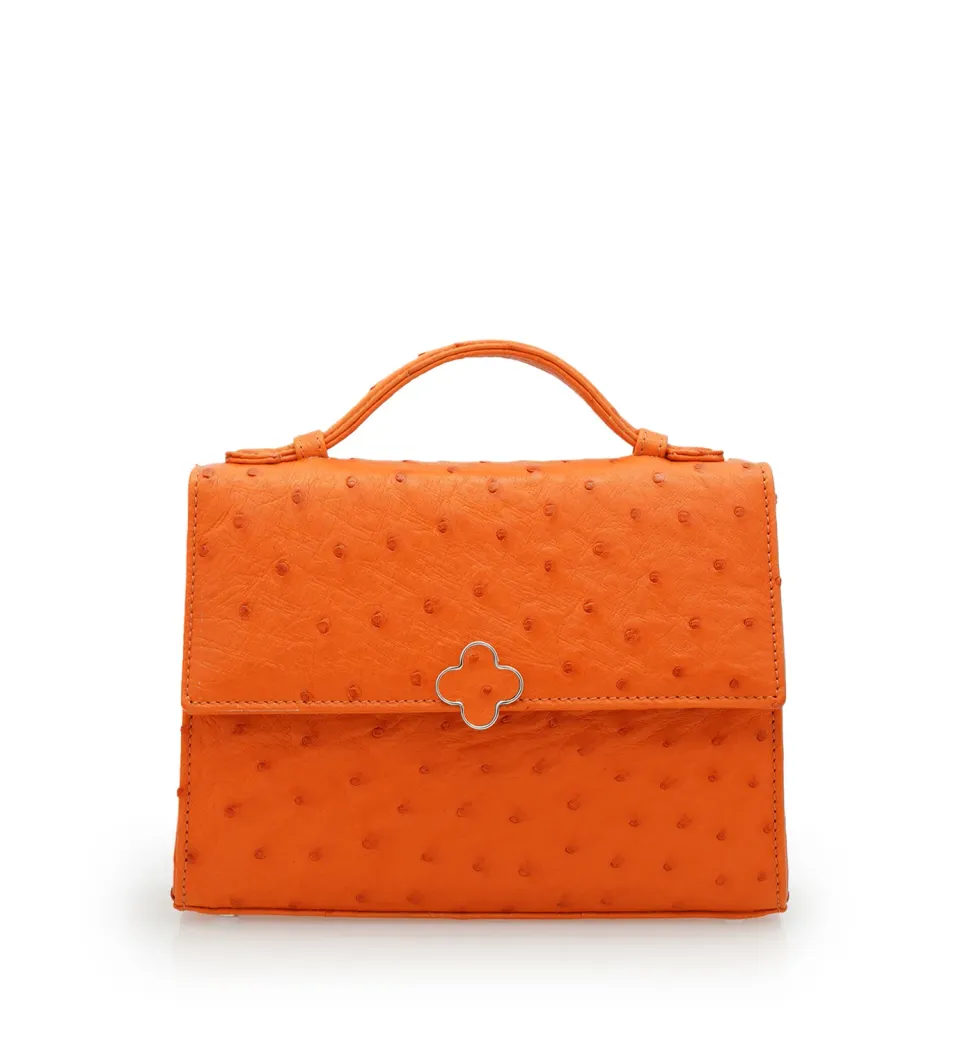 Cardinal Milano Miss Cardinal borsa spalla struzzo arancio