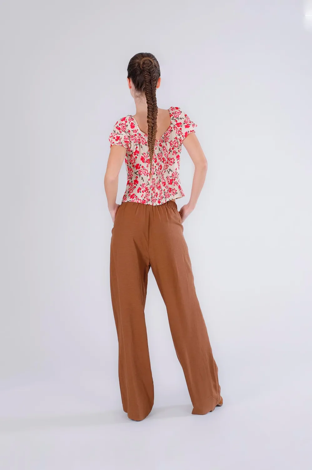 CafèNoir Palazzo Mistolino pantaloni donna tabacco