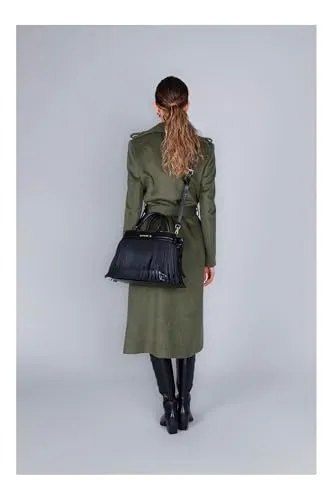 CafèNoir Frange Logo tote nera con tracolla