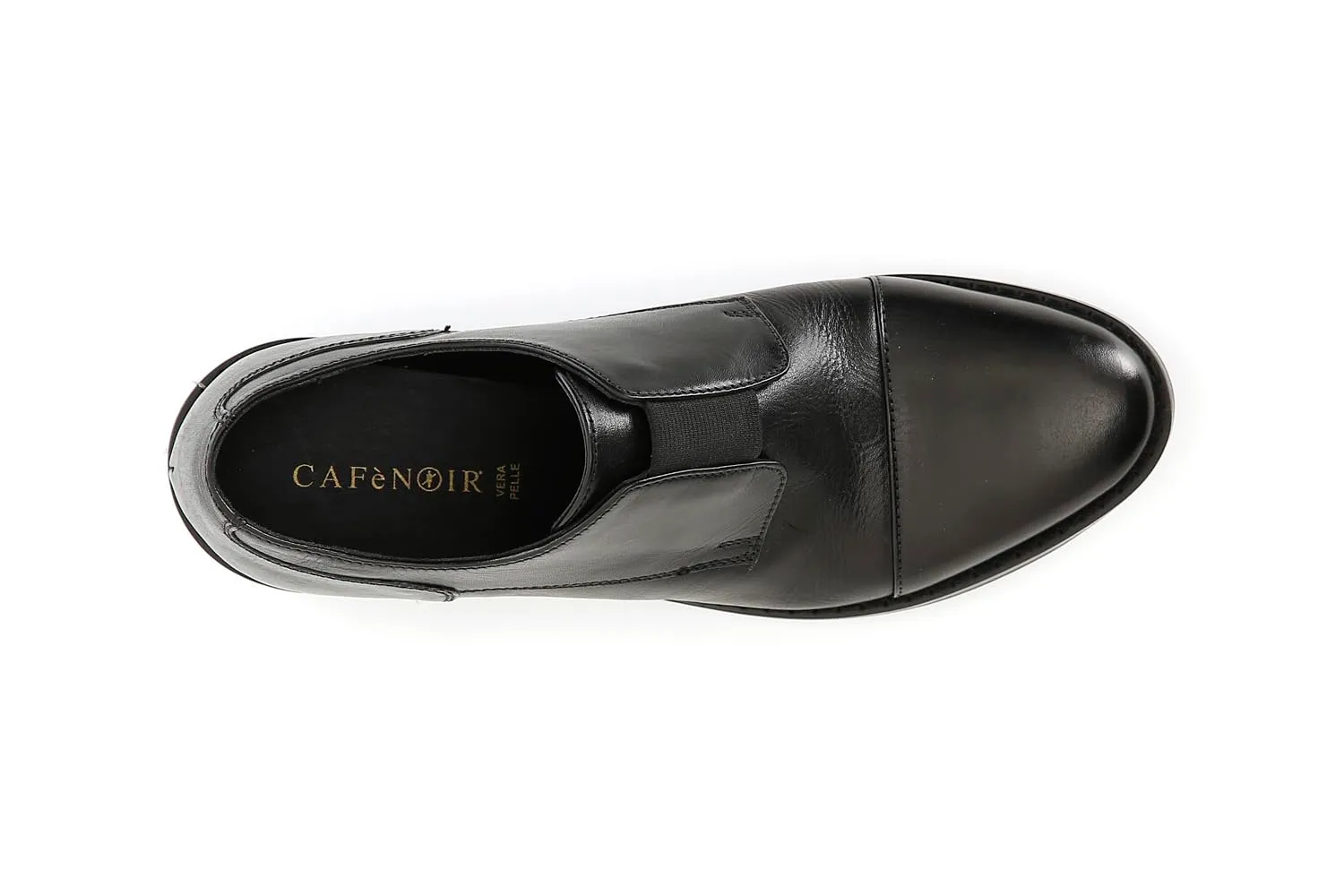CafèNoir derby donna pelle nero elastico tacco 50 mm
