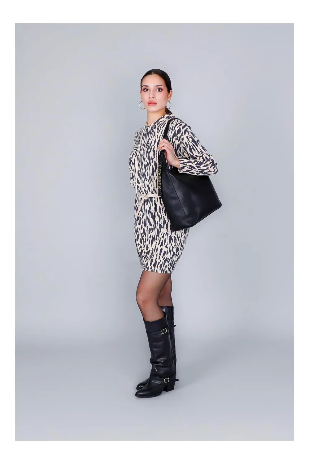 CafèNoir Sacca Morbida Nera Borsa Donna Lettering
