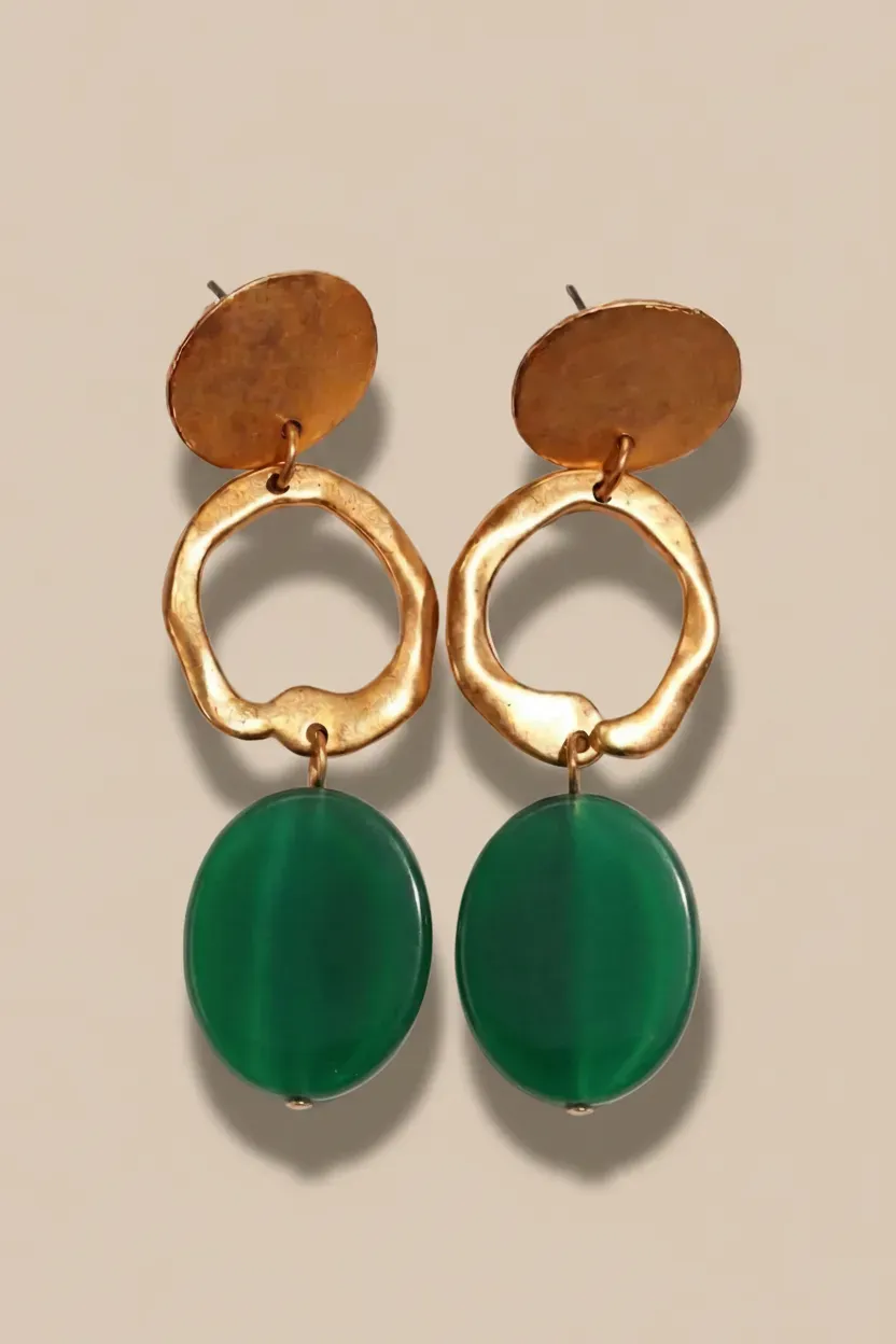 Figus Snake Gold orecchini verde pietre dure