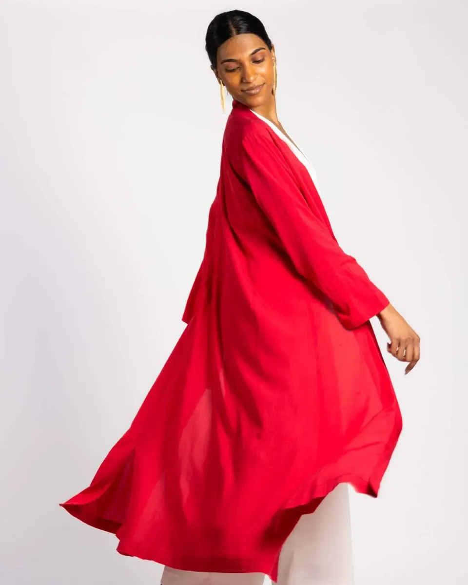 Figus Amalfi kimono viscosa rosso 100% viscosa