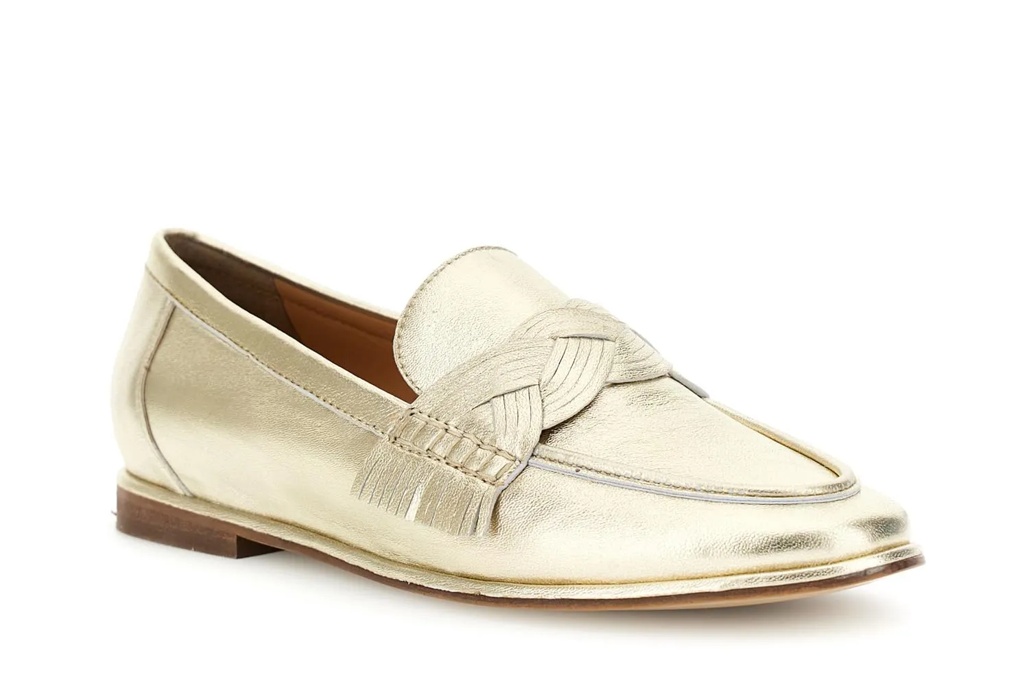 CafèNoir Mocassino Pelle Laminata Donna Argento