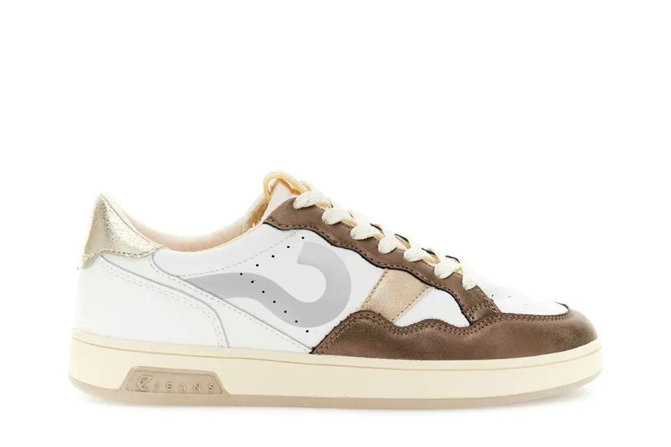 CafèNoir Sneakers Pelle Bianco Marrone Donna 39