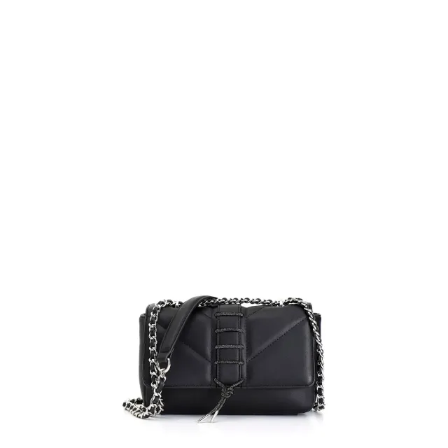 CafèNoir Mini Bag Strass Nera con Catenella