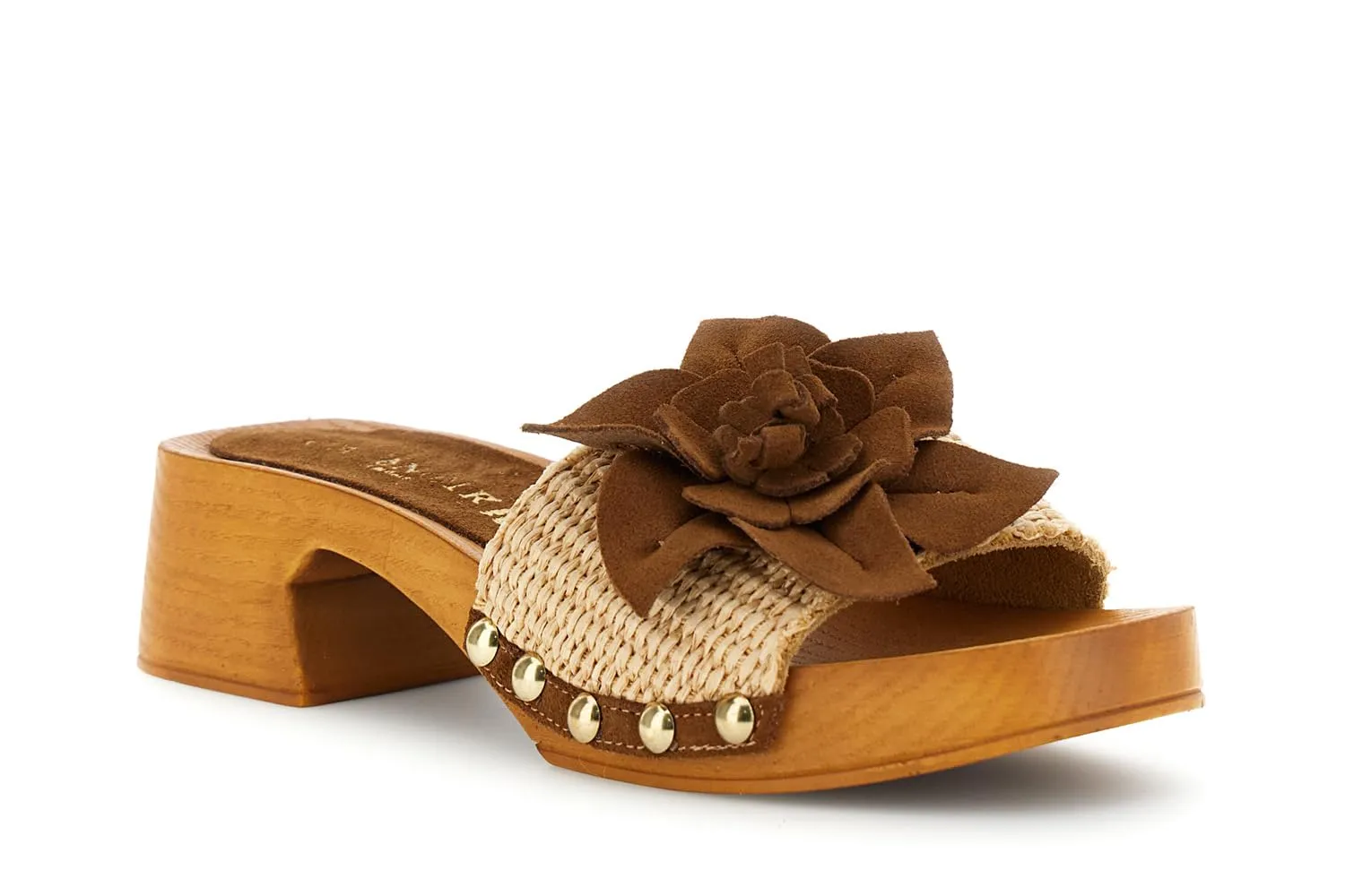 CafèNoir Zoccolo Sandali Donna in Rafia con Fiore