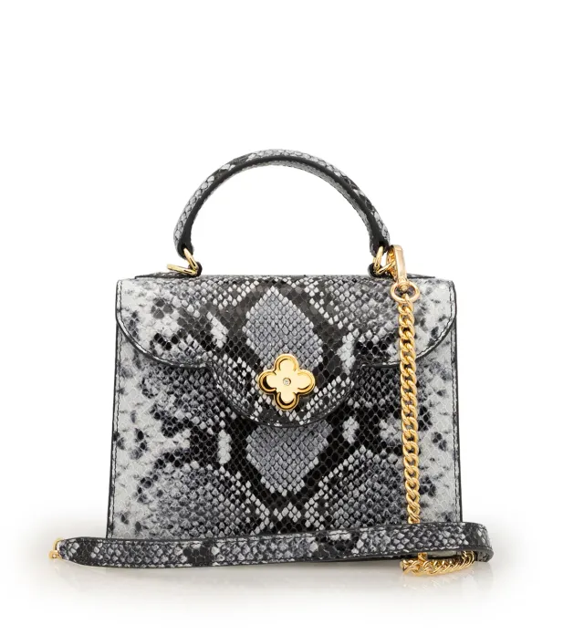 Cardinal Milano First Lady Small borsa vitello pitone grigio