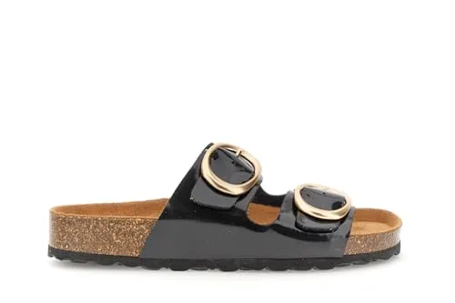 CafèNoir Sandali Ciabatta Platform Vernice Neri Doppia Fibbia 39