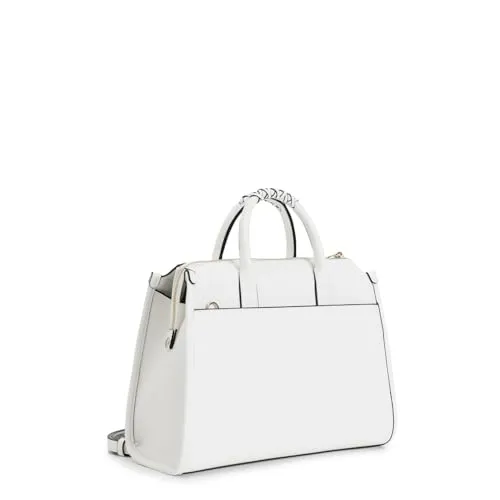CafèNoir tote donna bianca intrecciata con charm