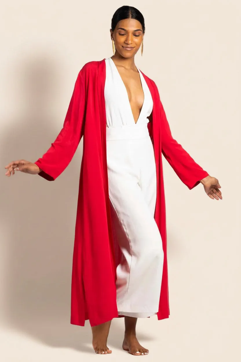 Figus Amalfi kimono viscosa rosso 100% viscosa