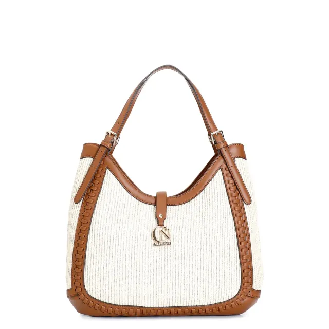 CafèNoir Borsa a Spalla Rafia Naturale Charm