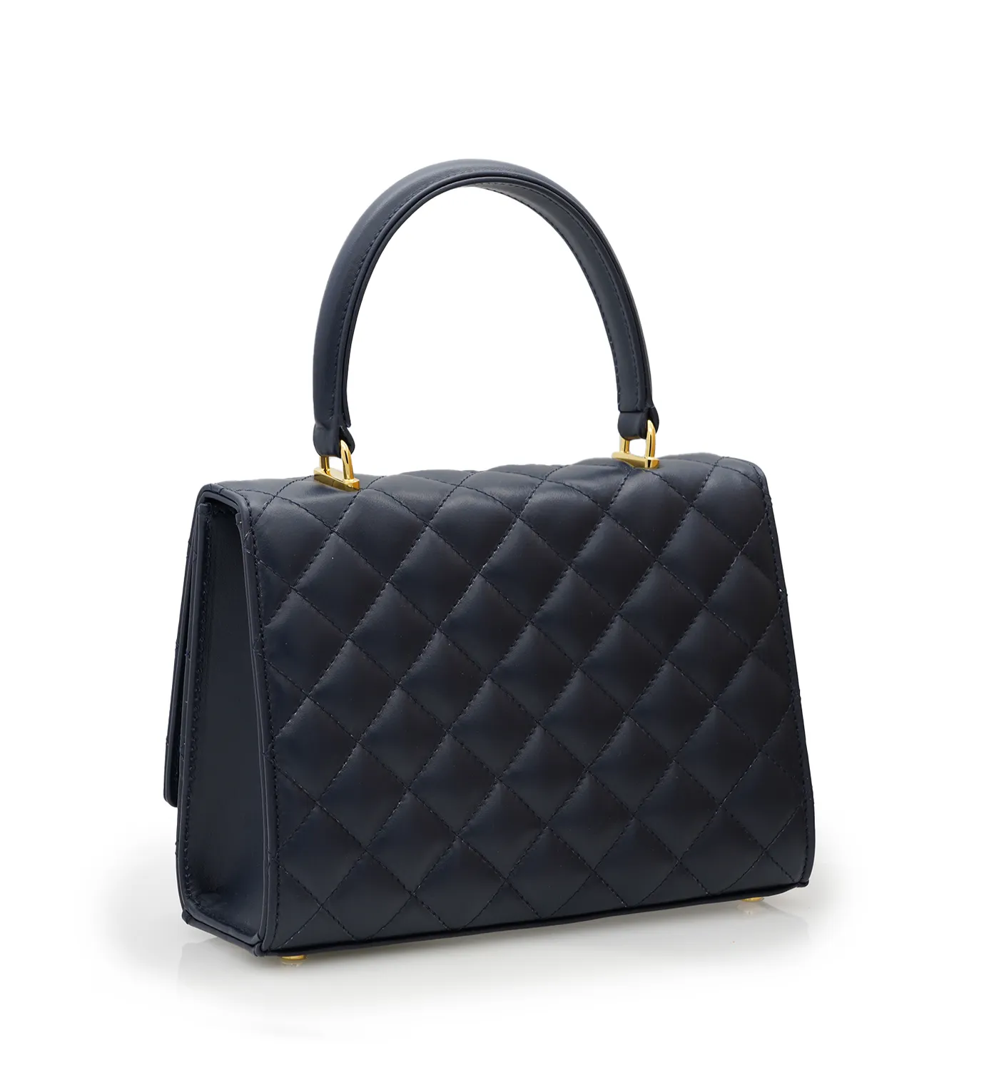Cardinal Milano Opèra Flower Twist borsa navy vitello trapuntato