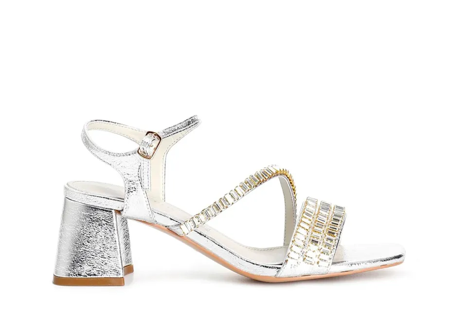 CafèNoir Gilda Sandali Strass Donna 39 EU Argento