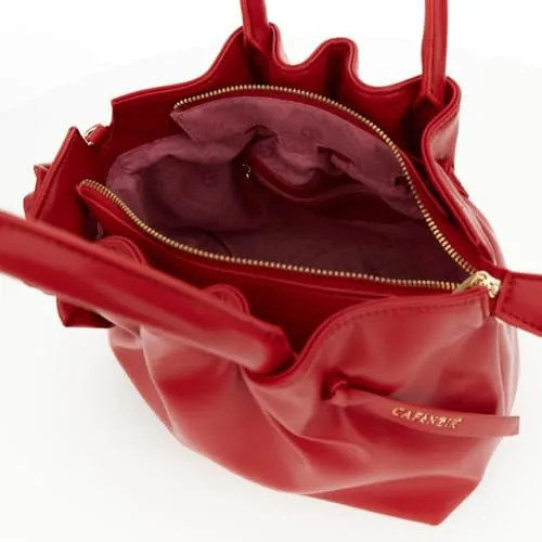 CafèNoir Borsa Mano Donna Nappa Rossa con Pieghe