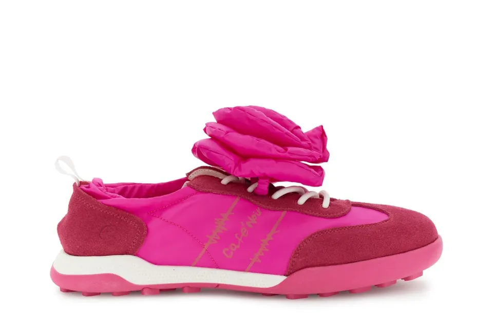 CafèNoir Sneakers Nylon Pelle Scamosciata Donna 36 EU Salmone