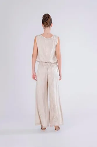 CafèNoir Pantaloni Damascati Donna Sabbia Raso