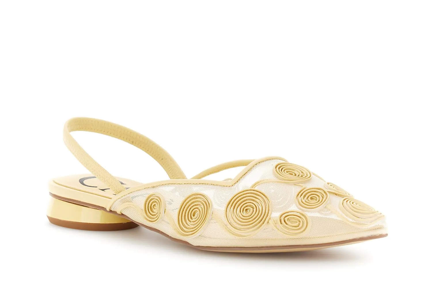 CafèNoir Slingback Ricamo Cornely Gialle 39 EU Tacco