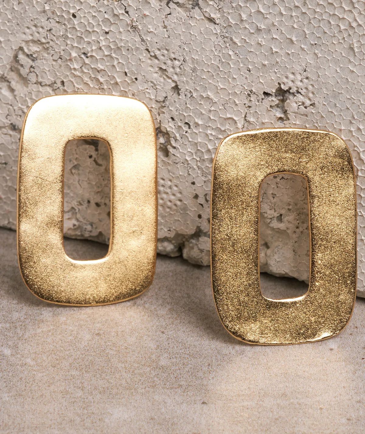 Figus Basic Gold Rettangolo orecchini bronzo dorato