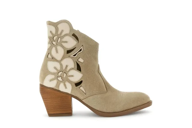 CafèNoir Tronchetti Scamosciati Fiori Beige 36 EU