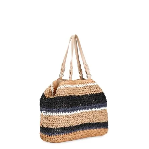 CafèNoir Tote Crochet Fatta a Mano Multi Nero
