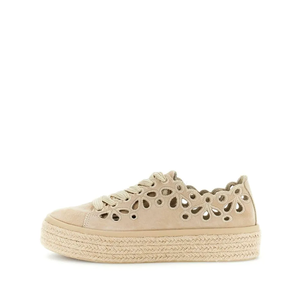 CafèNoir Sneakers Pelle Intagli Laserati Donna Beige