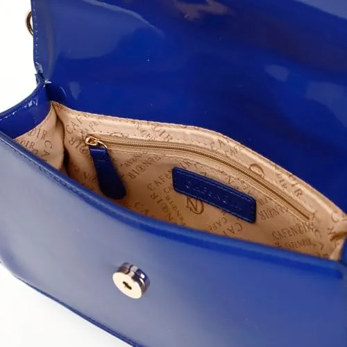 CafèNoir B012 Borsa a Spalla Vernice Blu