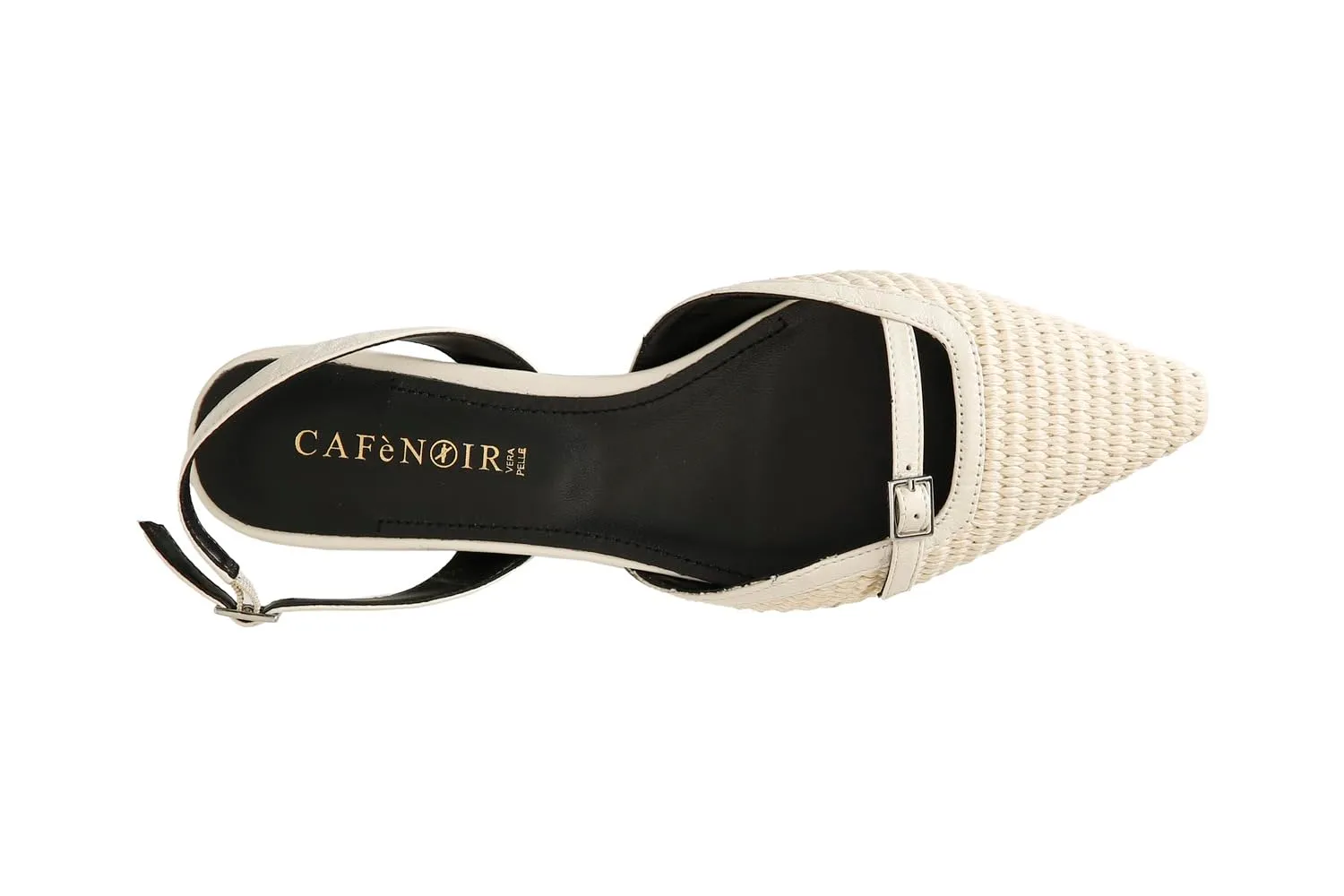 CafèNoir Slingback Paglia Intrecciata Décolleté tacco basso