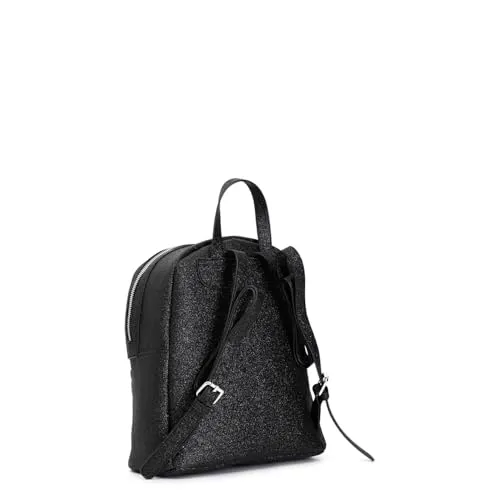 CafèNoir Zaino Glitterato Donna Nero Logo Ricamato