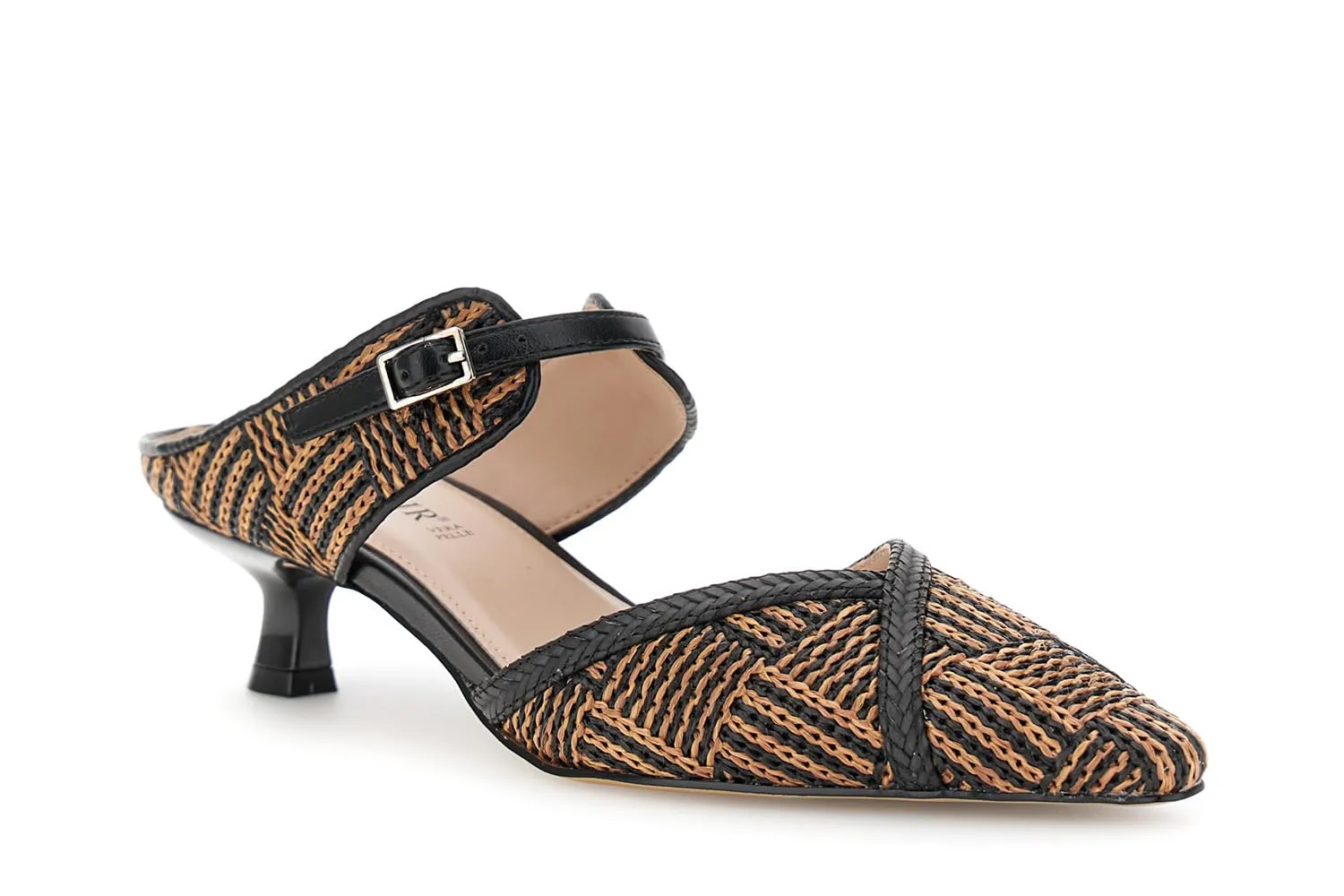 CafèNoir Raffia sabot donna treccia tacco 4,5 cm paglia