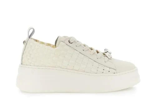 CafèNoir Sneakers Donna Pelle Intrecciata Off White