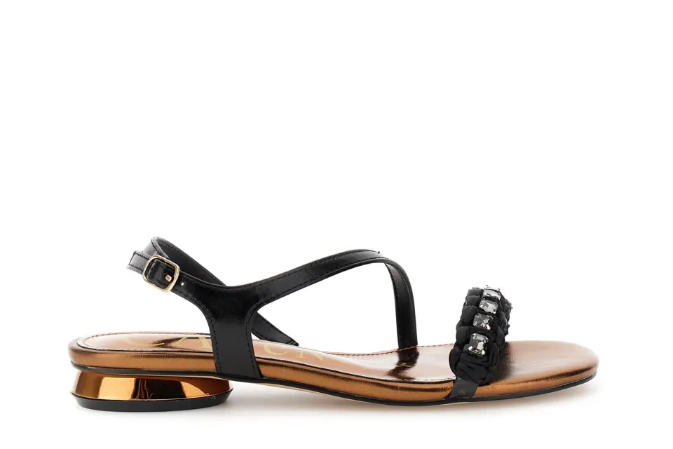 CafèNoir Sandali Laminati Strass Nero 39