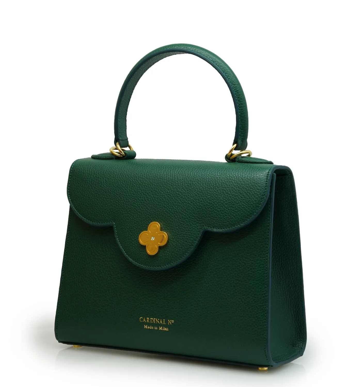 Cardinal Milano First Lady Diamond Borsa Pelle Martellata Verde