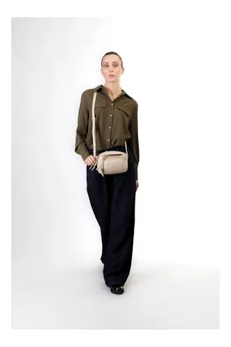 CafèNoir Camera Bag Beige con Charm Metallo